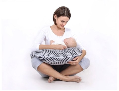 Poduszka rogal do karmienia fasolka + zdejmowana poszewka - gwiazdki bordowe