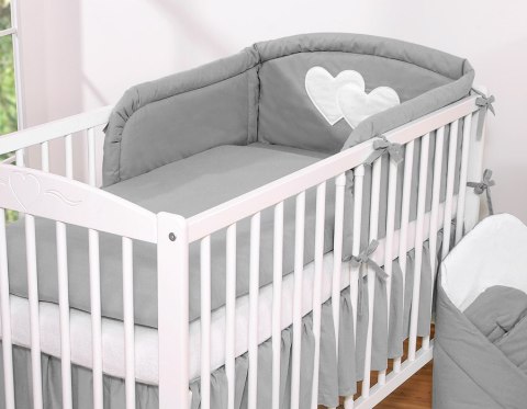 Pościel 3-cz 120x90 - Serduszka antracyt