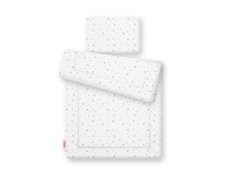 Komplet pościeli dla niemowląt z wypełnieniem 2-cz 75x100cm NEWBORN - mini gwiazdki szare