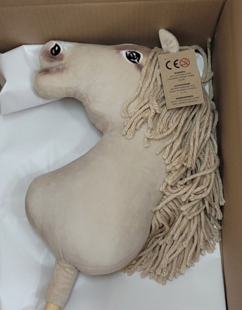 Hobby Horse Duży koń na kiju Premium - cremello A3