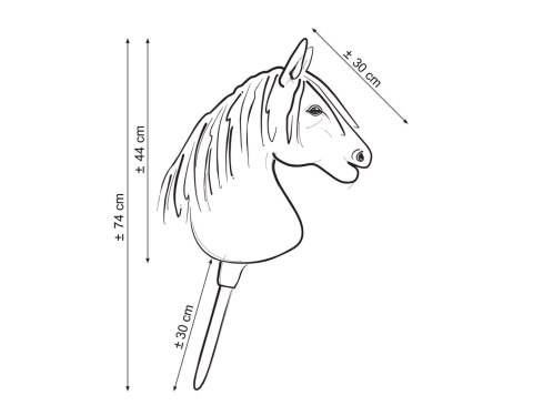 Hobby Horse Duży koń na kiju Premium - kasztan A3