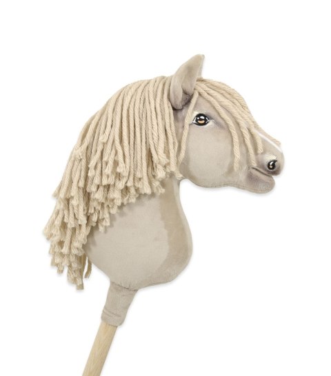 Hobby Horse Średni koń na kiju Premium kremowy cremello A4