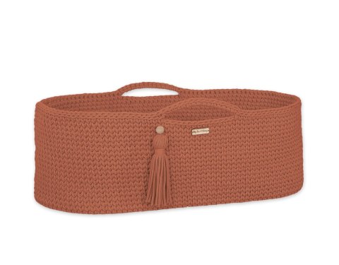 Kosz Mojżesza BOHO bawełniany Handmade z materacykiem - terracotta